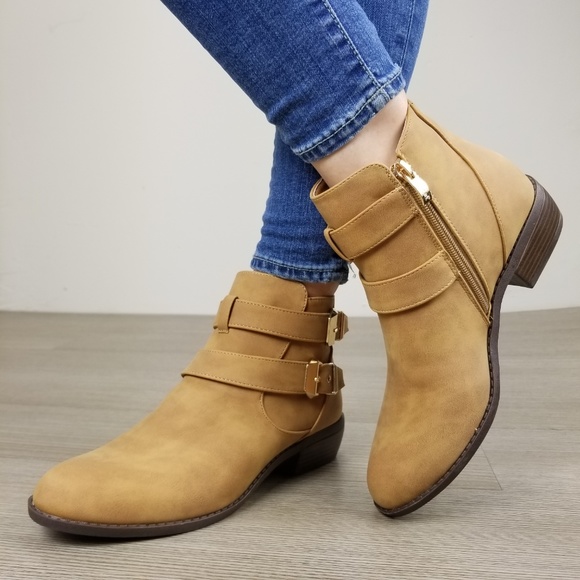 Vegan Nubuck Chestnut Color Ankle Boots-C1 - Picture 8 of 8